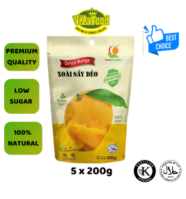 Xoài Sấy Dẻo nguyên vị 200gr túi vàng