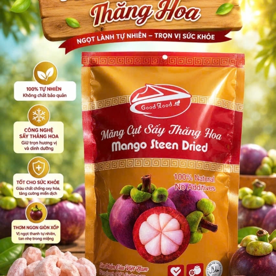 Măng Cụt Sấy Thăng Hoa túi 100g, bao ngon, giữ hương vị như tươi Good Good của - Viza Food